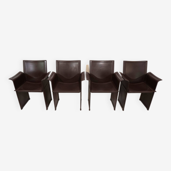 Set of 4 Matteo Grassi Korium dining/conference chairs by Tito Agnoli