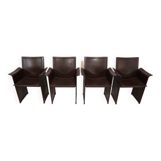 Set of 4 Matteo Grassi Korium dining/conference chairs by Tito Agnoli