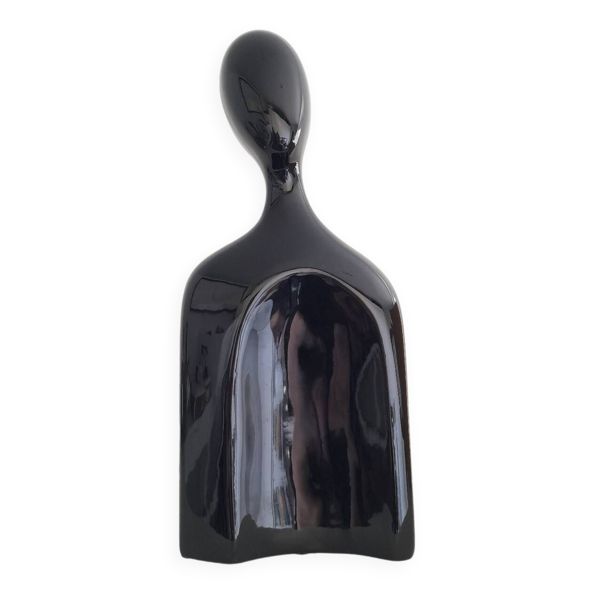 80s black ceramic bust