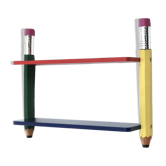 Wall shelf by Pierre Sala with giant pencils, 1980s.