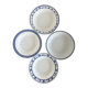 4 mismatched vintage deep plates blue and white porcelain set P