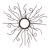 Large black metal sun mirror, 1970s