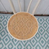 Lot of 4 bistro chairs in caned wood