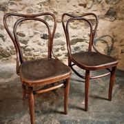 Pair of curved wooden chairs by Jacob & Josef Kohn, Vienna circa 1900