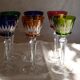 6 Baccarat glasses Piccadilly Model in colored crystal
