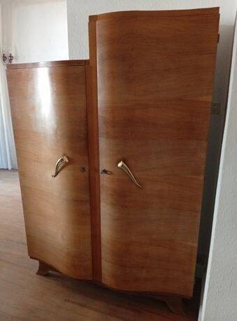 Asymmetrical wardrobe from the 1930s in Art Deco style.