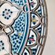 Vintage Moroccan plate in ceramic with filigree of alpaca and bone.