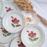 Assiettes creuses / assiettes à salades à fleurs Sarreguemines