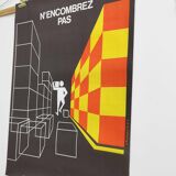 Vintage poster INRS 1989 graphics Chadebec