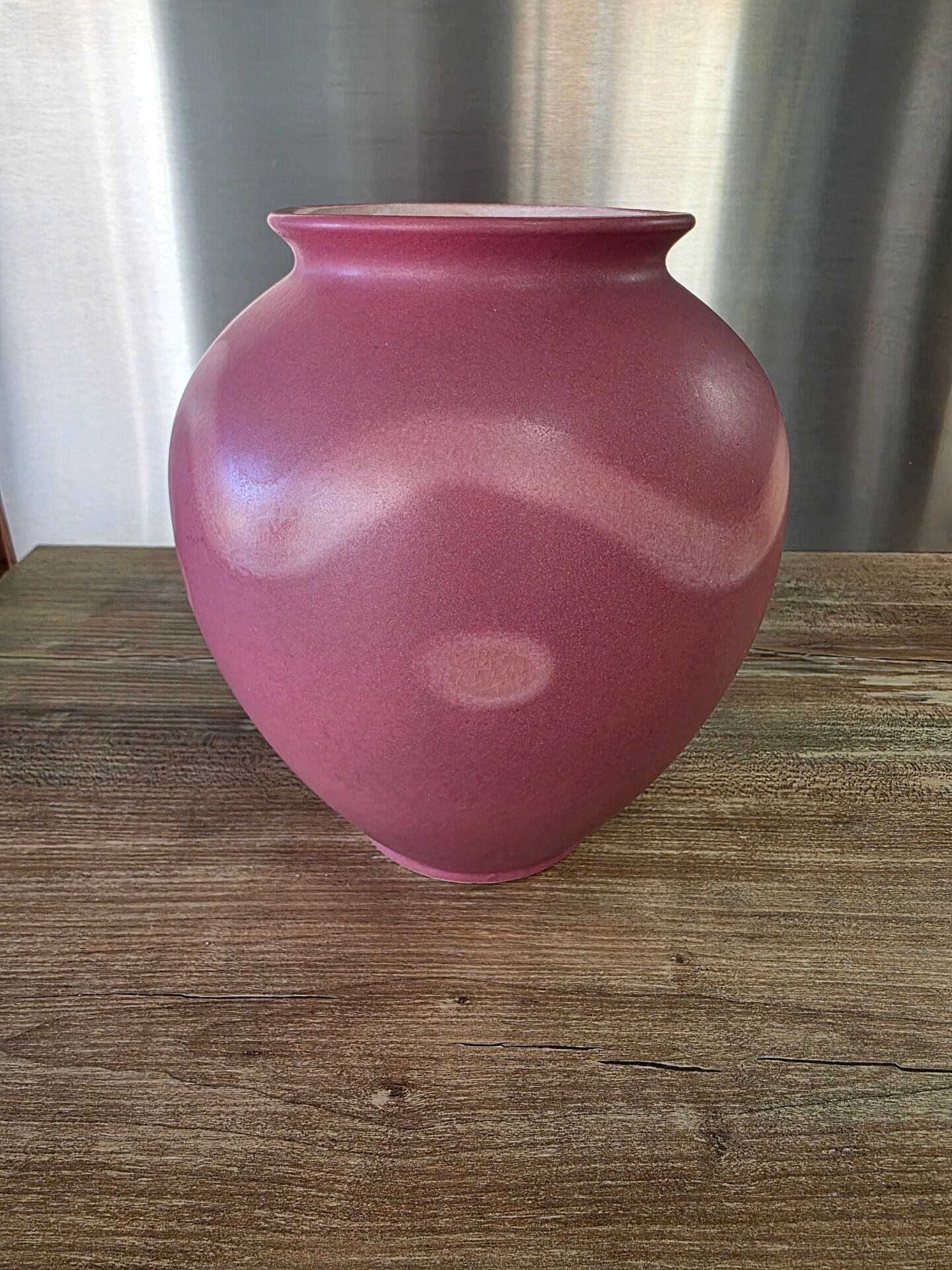 Round vase West Germany 650-21 Scheurich powder pink vintage 70s