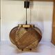 Scandinavian hanging lamp in plastic and stretched wire, 1950