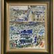 Émile Compard Abstract Oil on Canvas, France circa 1950s