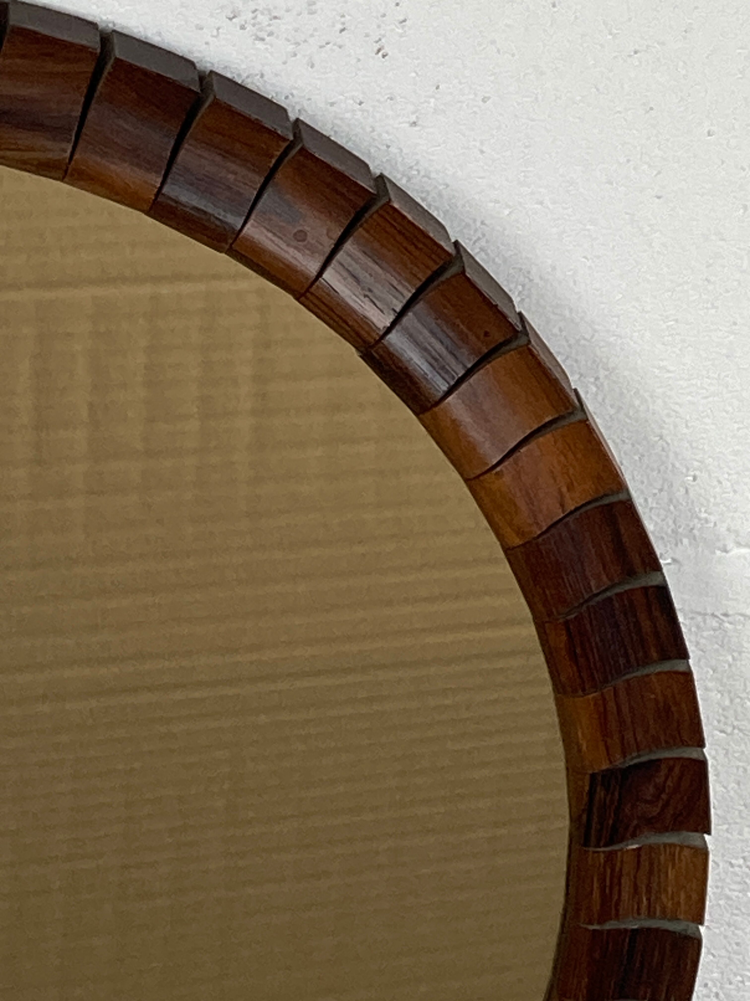 Mid-Century Danish Teak & Rosewood Mirror, 1960s