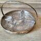 Appetizer tray, servant silver metal and its 5 ramekins 1930s cut glass