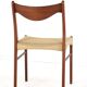 Set of 4 Arne Wahl Iversen for Glyngore papercord chairs 'Naerem'