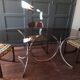 Vintage dining table chrome glass and metal