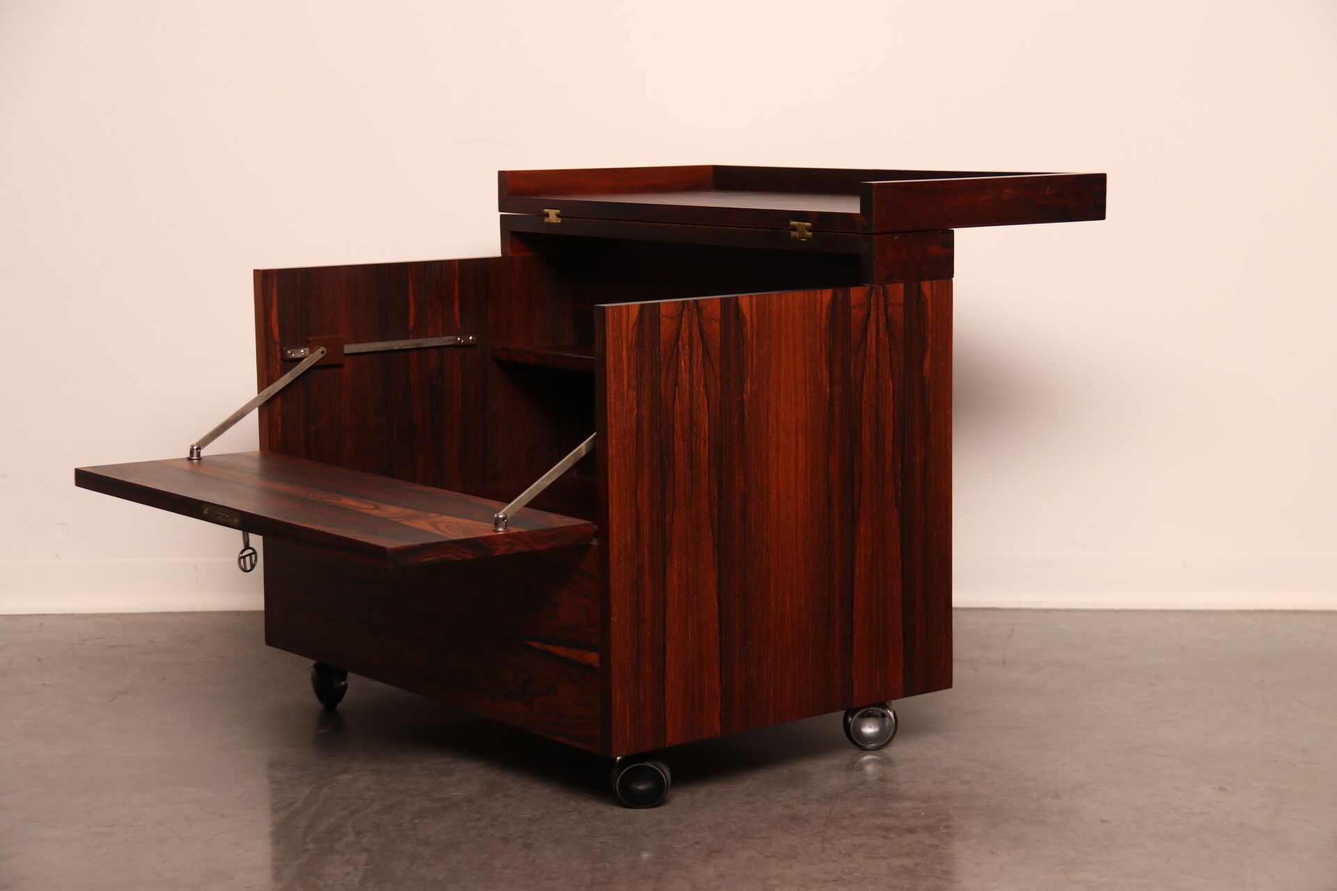 Cube bar in rio-rosewood  designed by Rolf Hesland  for Bruksbo Tegnekontor - Norway - 1960's