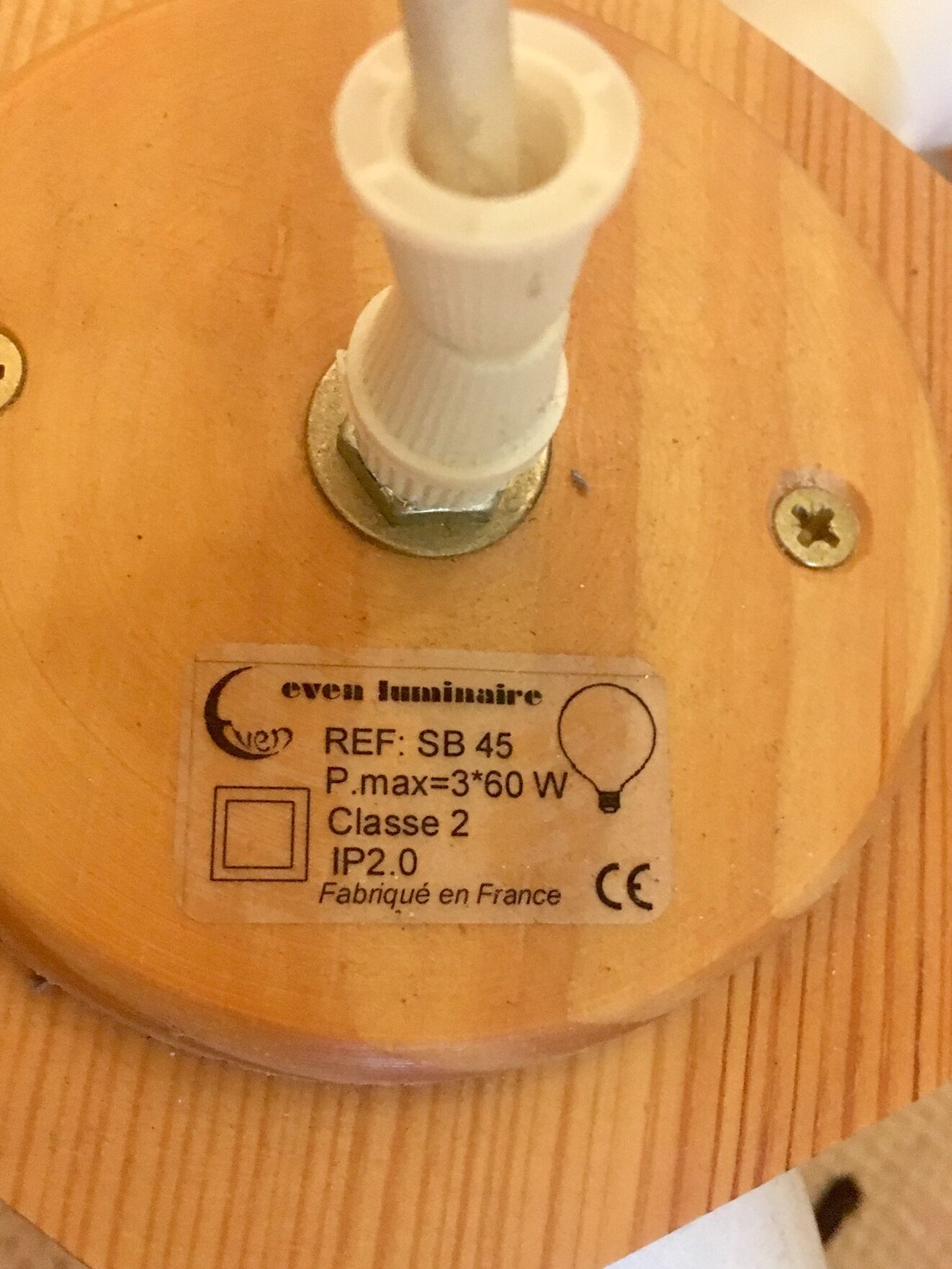 Scandinavian style wooden hanging lamp