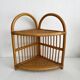 Vintage bamboo and rattan corner shelf