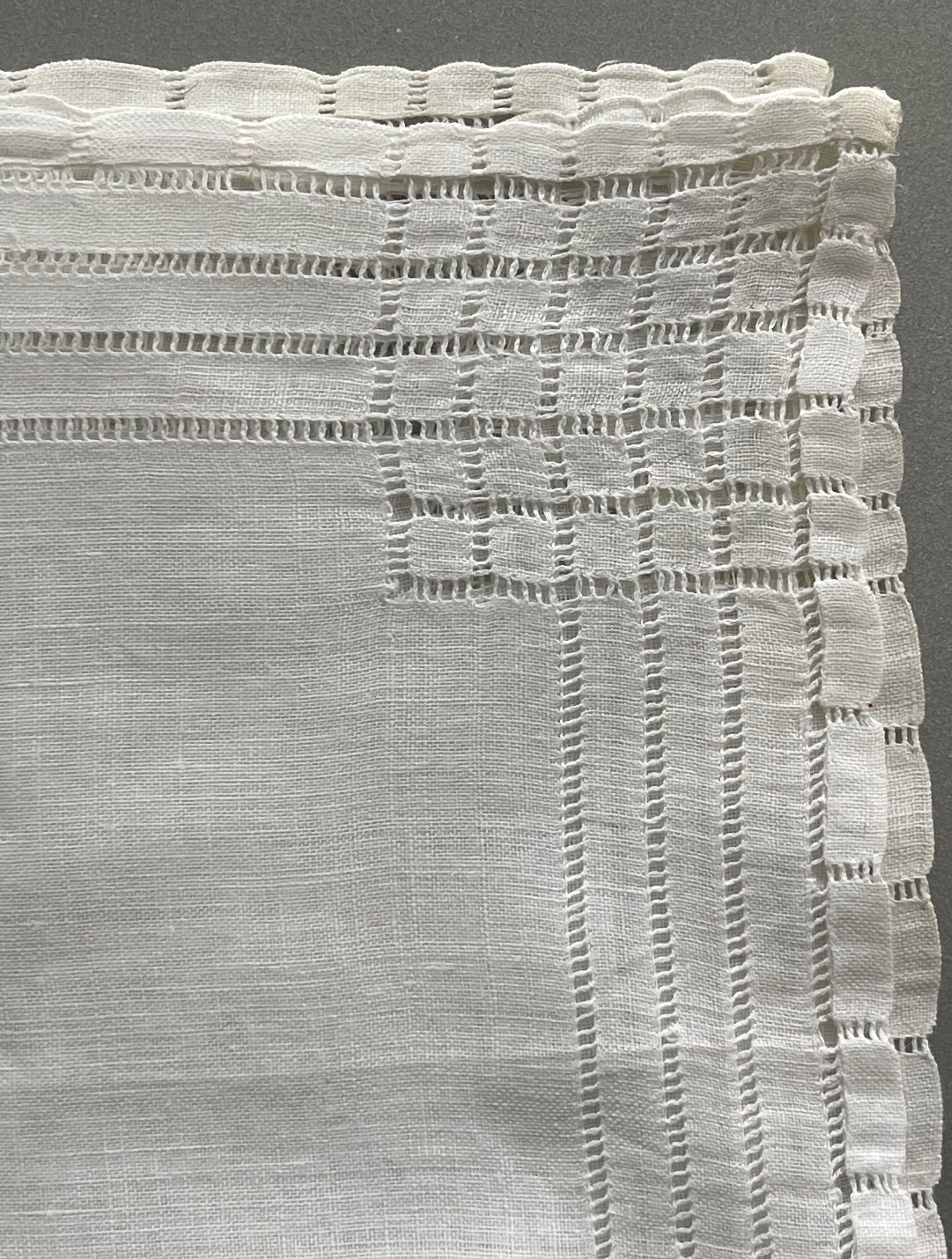 Set of 2 antique embroidered handkerchiefs or tea towels