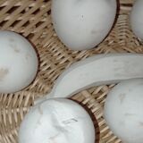 Basket and wooden fruit