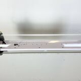 Industrial french polished aluminium hanging tube light, 1970s