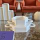 Sergio Asti, white ceramic centerpiece, Gabbianelli Italy ca. 1970