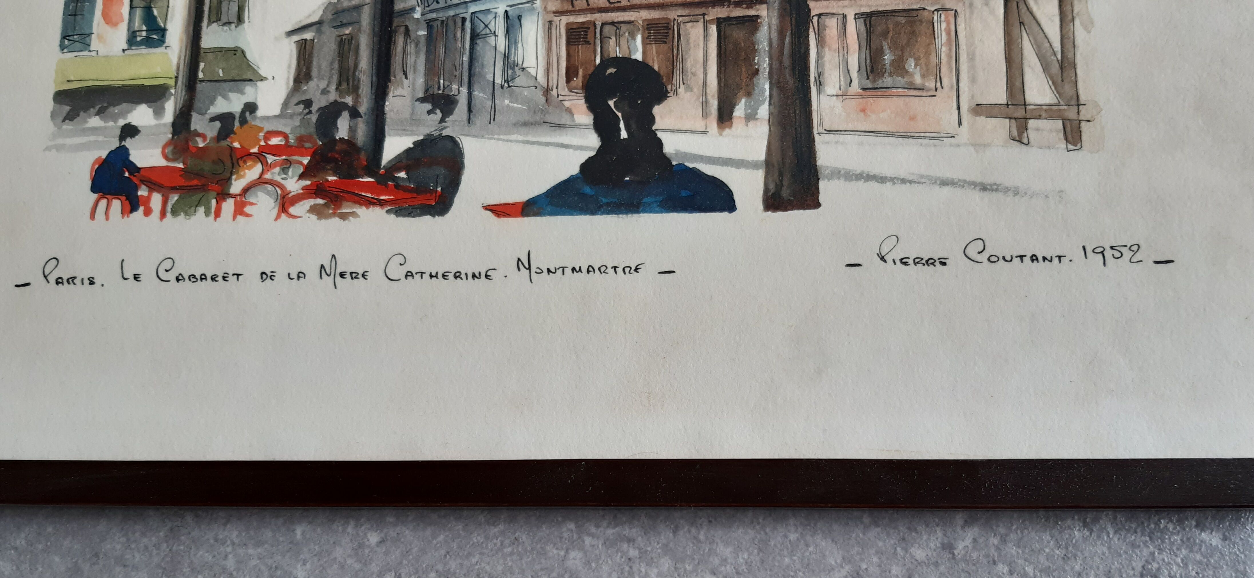 Tableau ancien Montmartre Pierre Coutant 1952