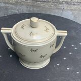 Antique porcelain sugar bowl and milk jug from the Royal Factory of Limoges, France