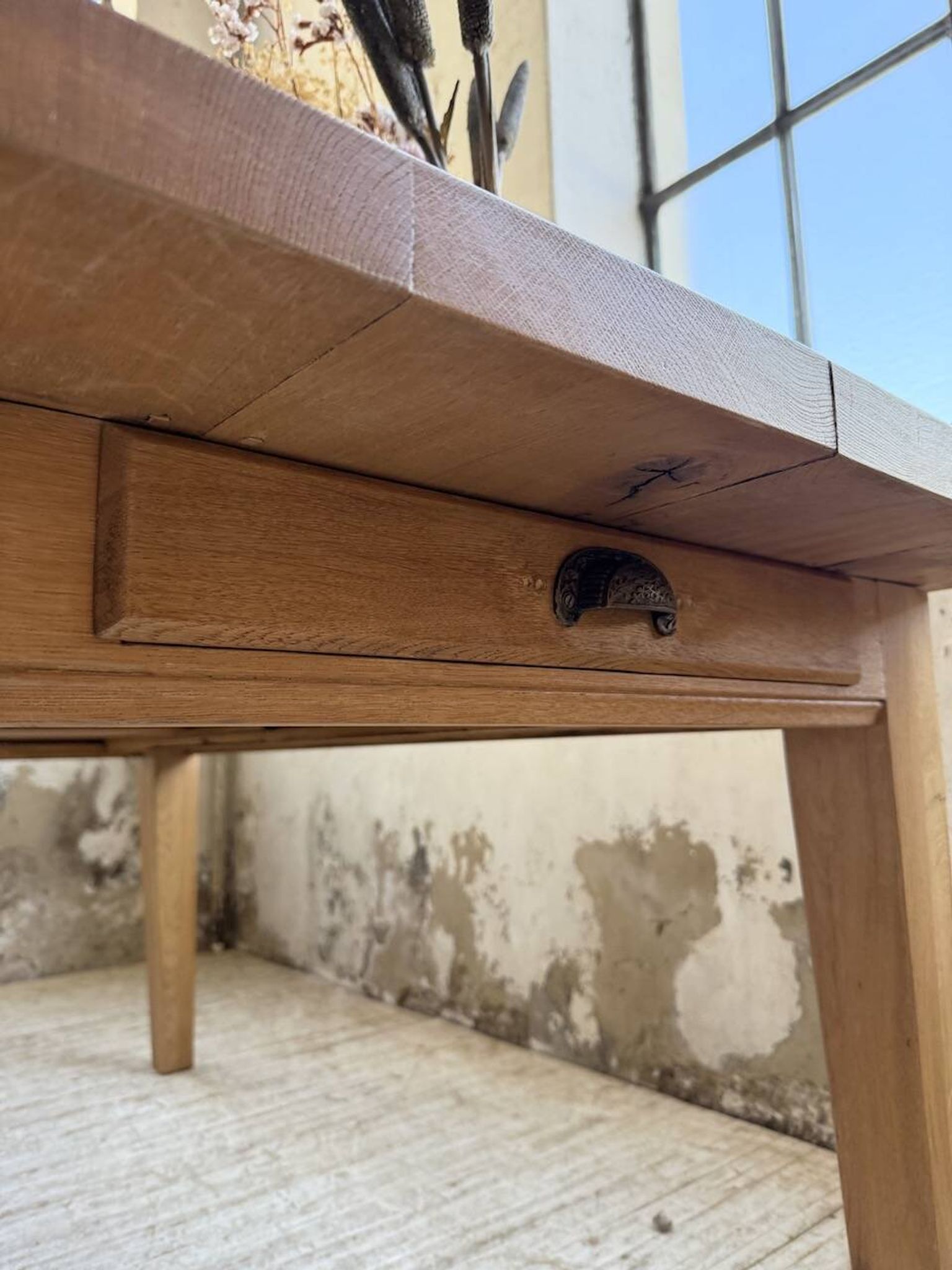 Table de ferme extensible en chêne massif