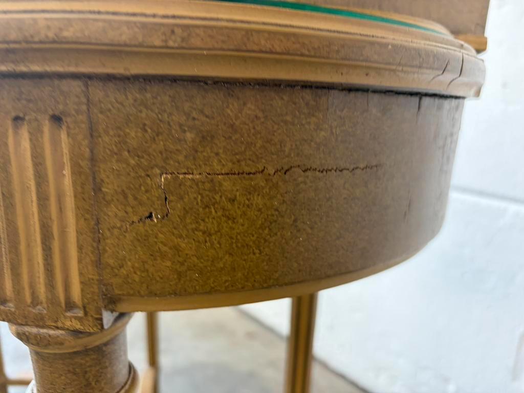 Vintage curved gold console with mirror