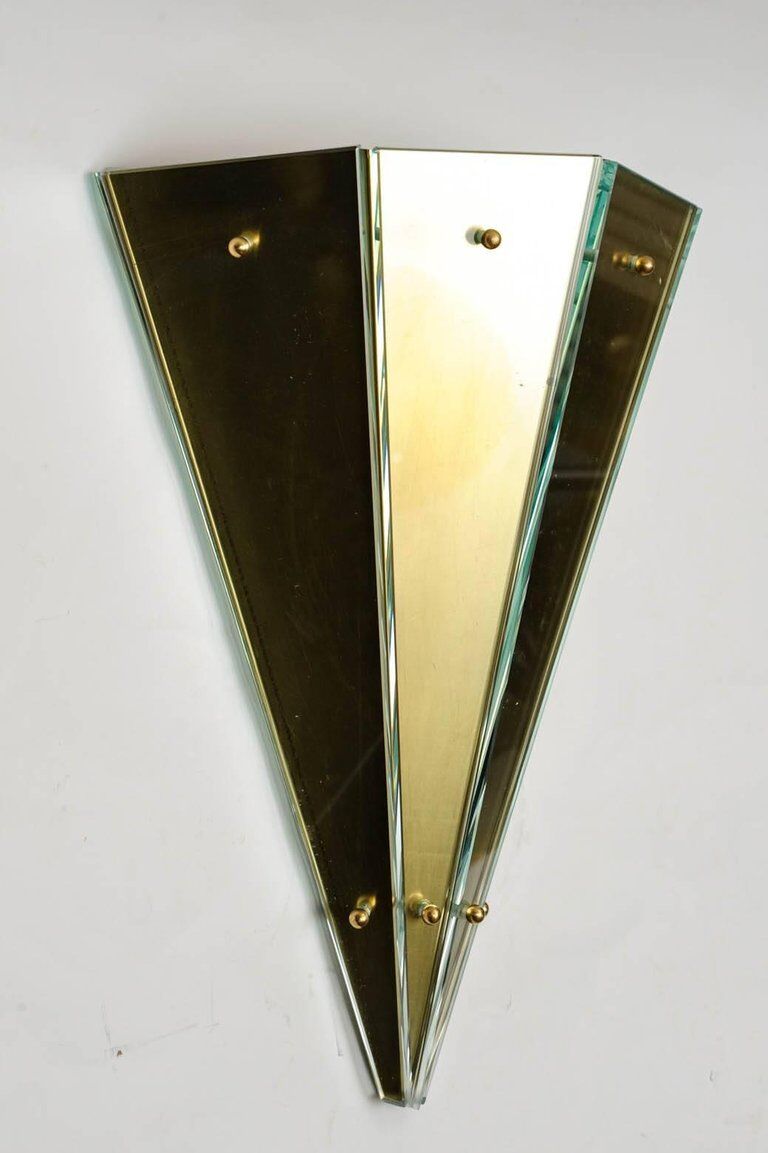 Pair of wall light metal and glass