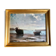 Oil on cardboard, seaside scene
