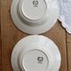 Pair of antique ivory faience deep plates ADP Luxcerae