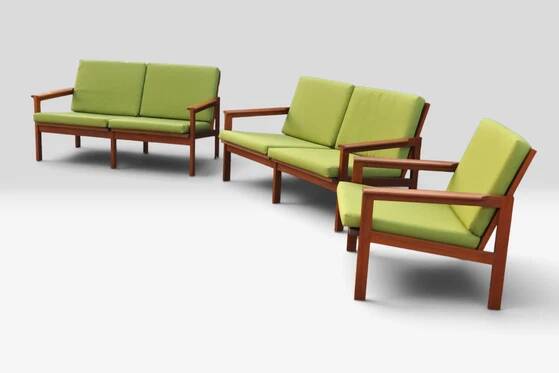 Illum Wikkelsø „Capella“ Set of 1 Armchair and 2 Sofas – Niels Eilersen – 1960s