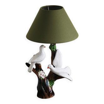 doves ceramic lamp