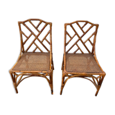 Pair of rattan chairs and vintage cannage from the 70s