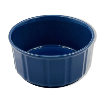 Vintage blue glazed ceramic gratin dish from the 1970s.