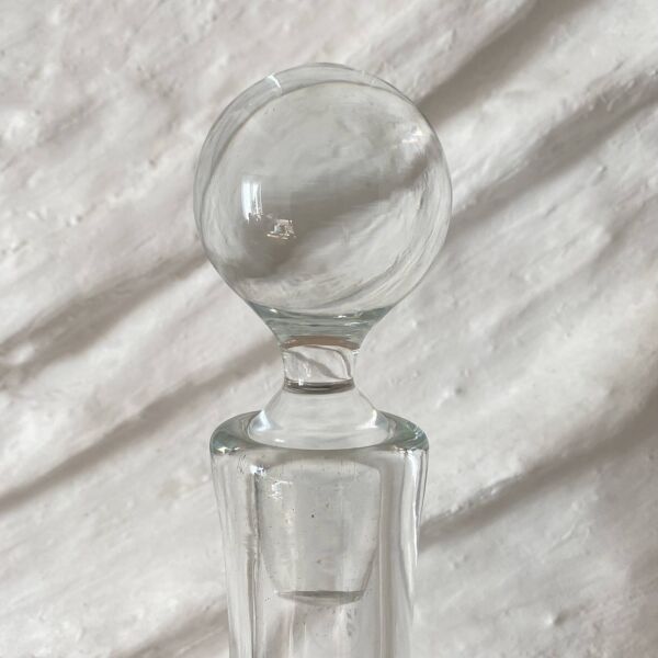 Grande carafe Dansk en verre ,design scandinave vintage, bouchon boule