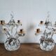 Paire de chandeliers cristal Schneider 1950