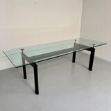 Le Corbusier Cassina LC6 vintage glass dining table