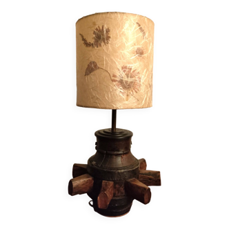 Lampe moyeu de roue ancienne ~ art brutaliste ~ 50's ~ france