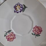 Set of flowered saucer cups