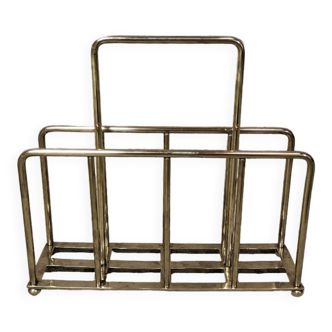 Vintage modernist brass magazine rack 1940