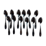 12 small art deco spoons, silver metal
