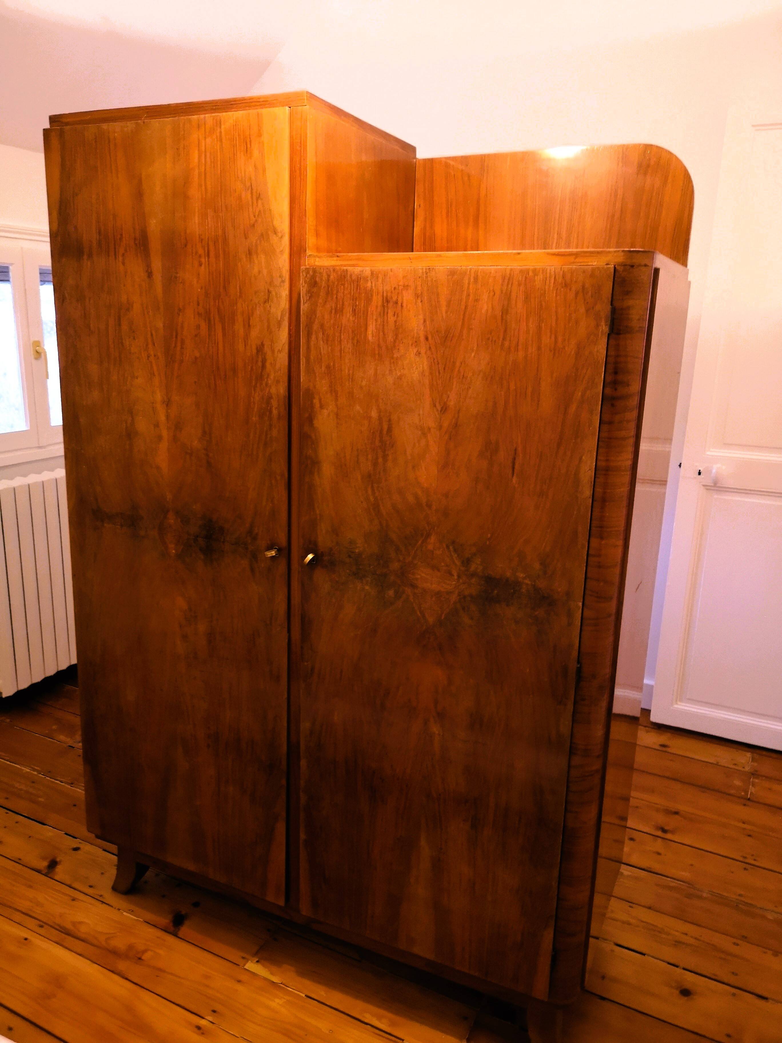 Asymmetrical wardrobe in art deco style