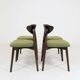 Eucalyptus green boucle dining chairs