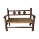 Banc vintage en bois et corde 1950