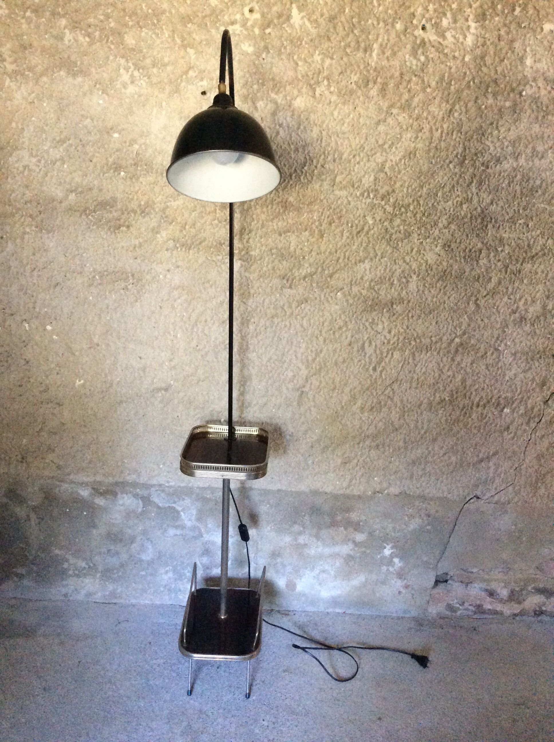 Lampadaire avec tablette vintage