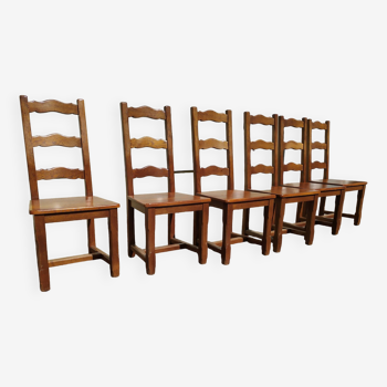 Lot de 6 chaise en bois massif chêne - ferme compagne montage
